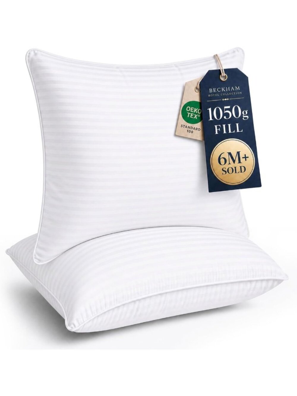 Set of 2 Euro Size Throw Pillows, Soft Decorative Cushions 26x26 for Home Decor